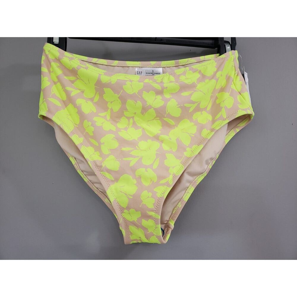 NEW Gap Swim - Neon Swim Bikini Bottoms Size Small Floral Tropical BRIGHT